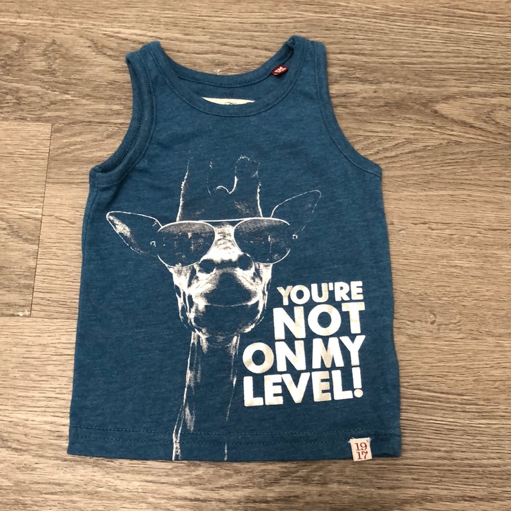 Sovereign Code Baby Blue Giraffe Tank Top - 3 months